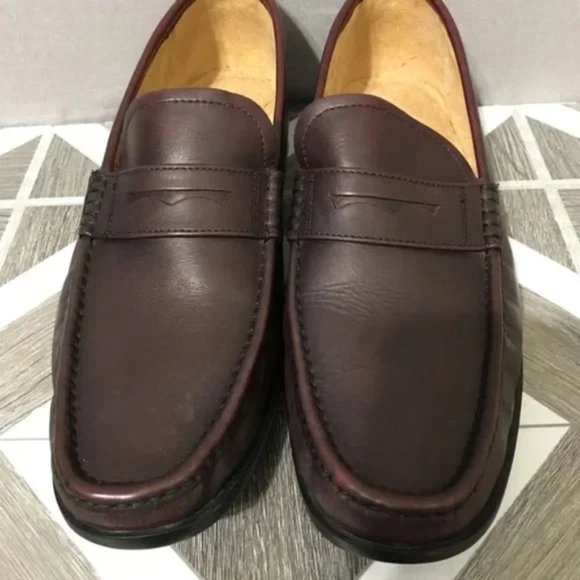 💫Florsheim Burgundy Leather Penny Loafers Sz-10 1/2 D - Picture 3 of 8